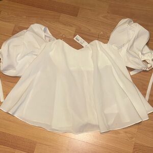 Arket White Puff Sleeve Blouse